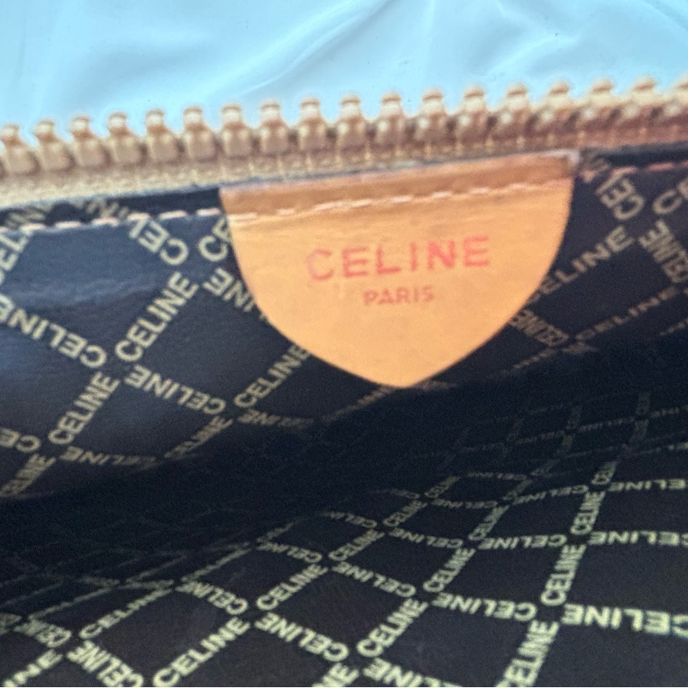 Celine Tan and Brown Patterned Pouch, GVC - Picture 7 of 11